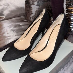 Jessica Simpson Classic Black Suede Heels